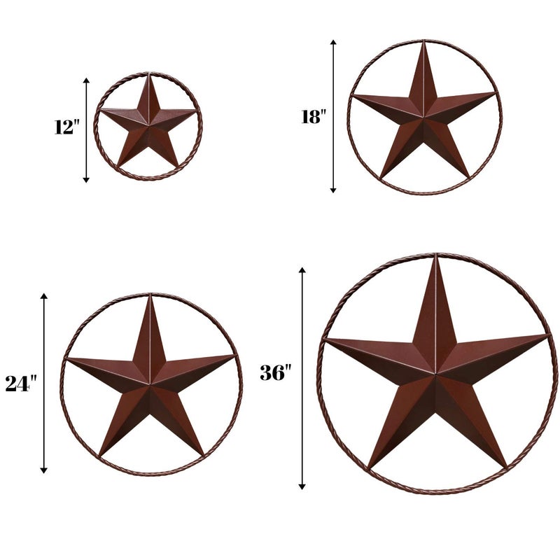 EcoRise Barn Star - Metal Stars for Outside Texas Stars Art Rustic Vintage Western Country Home Farmhouse Wall Decor (18") - Image 5